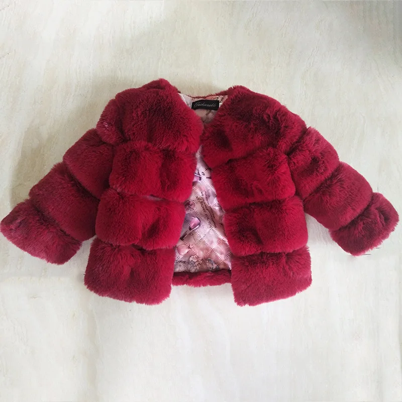 Wine Red Одинаковая одежда для семьи пальто для мамы и дочки зимнее пальто с искусственным мехом для девочек женские шубы и куртки семейная одежда - Цвет: Wine Red