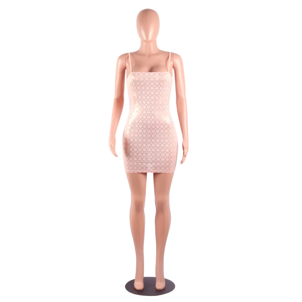 Женское облегающее платье на бретельках Joiekuno однотонное мини-платье модель PNA6125