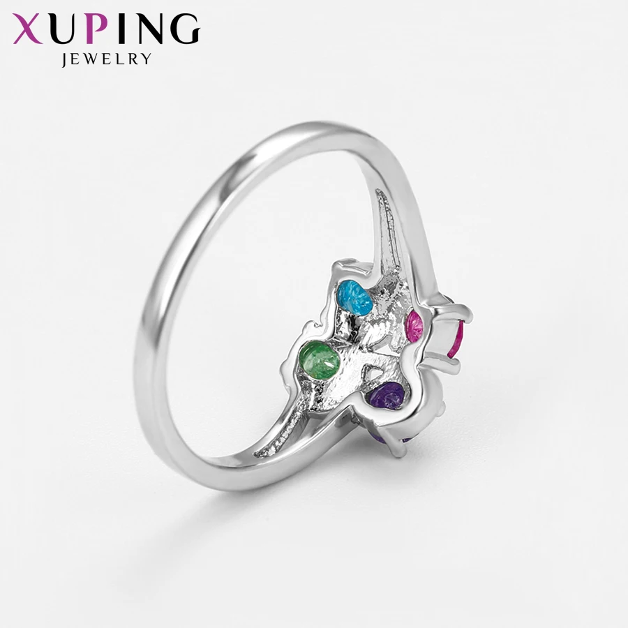 Xuping модное простое кольцо с экологическим медным ледяным камнем, ювелирные изделия для женщин, подарки на Рождество, S77-15200