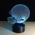 Лампа для шлема в виде американского футбола, 3D светильник, украшение для спальни, 7 цветов, Прямая поставка, спортивсветильник, детский подарок
