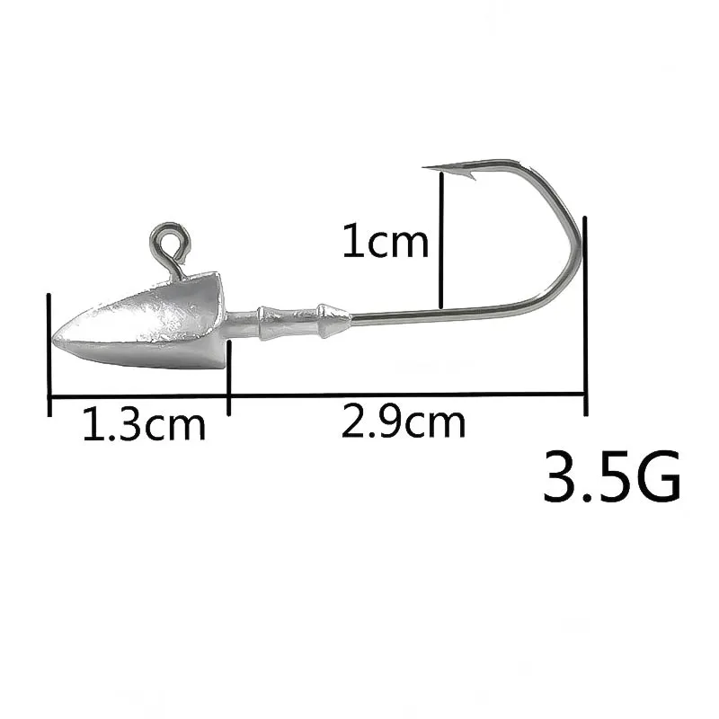 3.5g OUTKIT 5 шт./лот, крючки для свинцовых головок, 3,5 г, 5 г, 7 г, 10 г, 14 г, 21 г, крючки для джига, приманки, острые разноцветные мягкие рыболовные снасти, крючки - Цвет: 3.5g