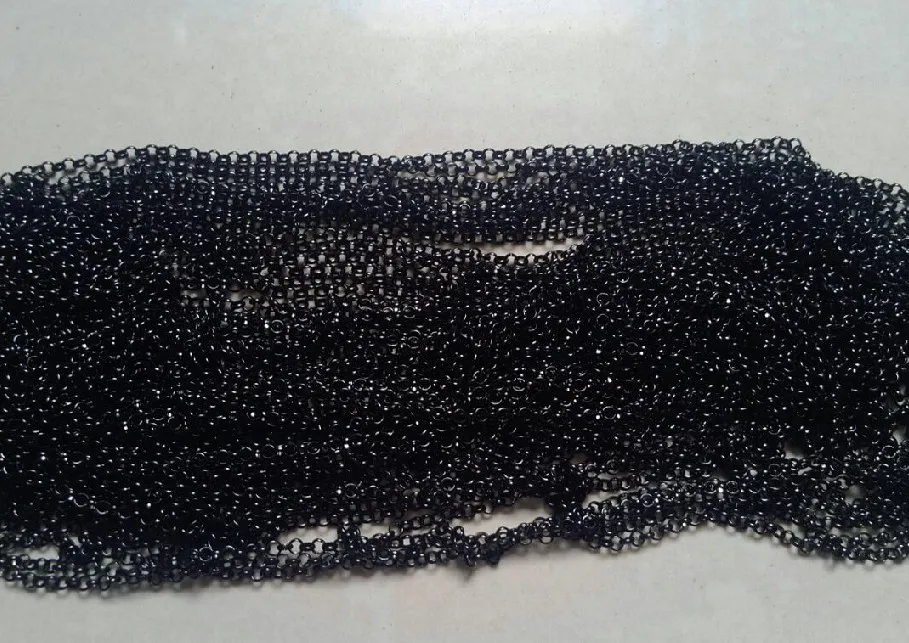 Розничная продажа 3 метра тонкая черная цепочка из нержавеющей стали 2 5 мм/3 мм Rolo