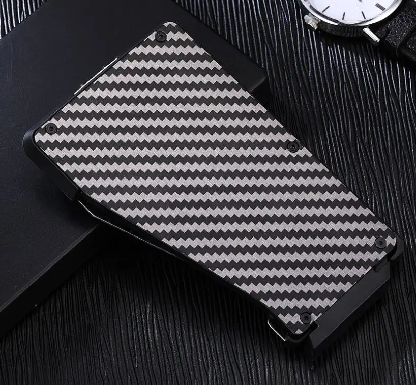 carbon fiber black Хит, бумажник из углеродного волокна с скользящим вентилятором, держатель для карт, бизнес кошелек, защитный чехол для кредитных карт, Карманный Кошелек, огнестойкий - Цвет: carbon fiber black
