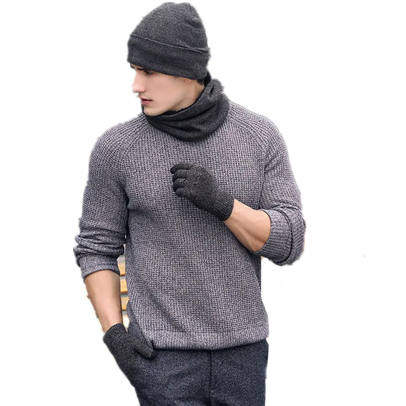 Шапки шарфы перчатки комплект из трех предметов для мужчин и женщин зимняя