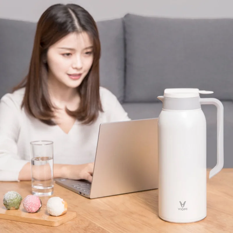 Оригинальная Xiaomi стальная Вакуумная чашка VIOMI Термокружка 1.5L нержавеющая 24 часа колба чайник для воды для ребенка для умного дома
