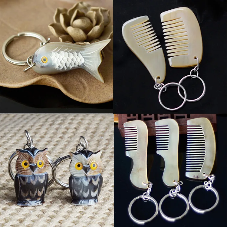 Изысканный резной расческа брелок сова рыба|Брелоки| |