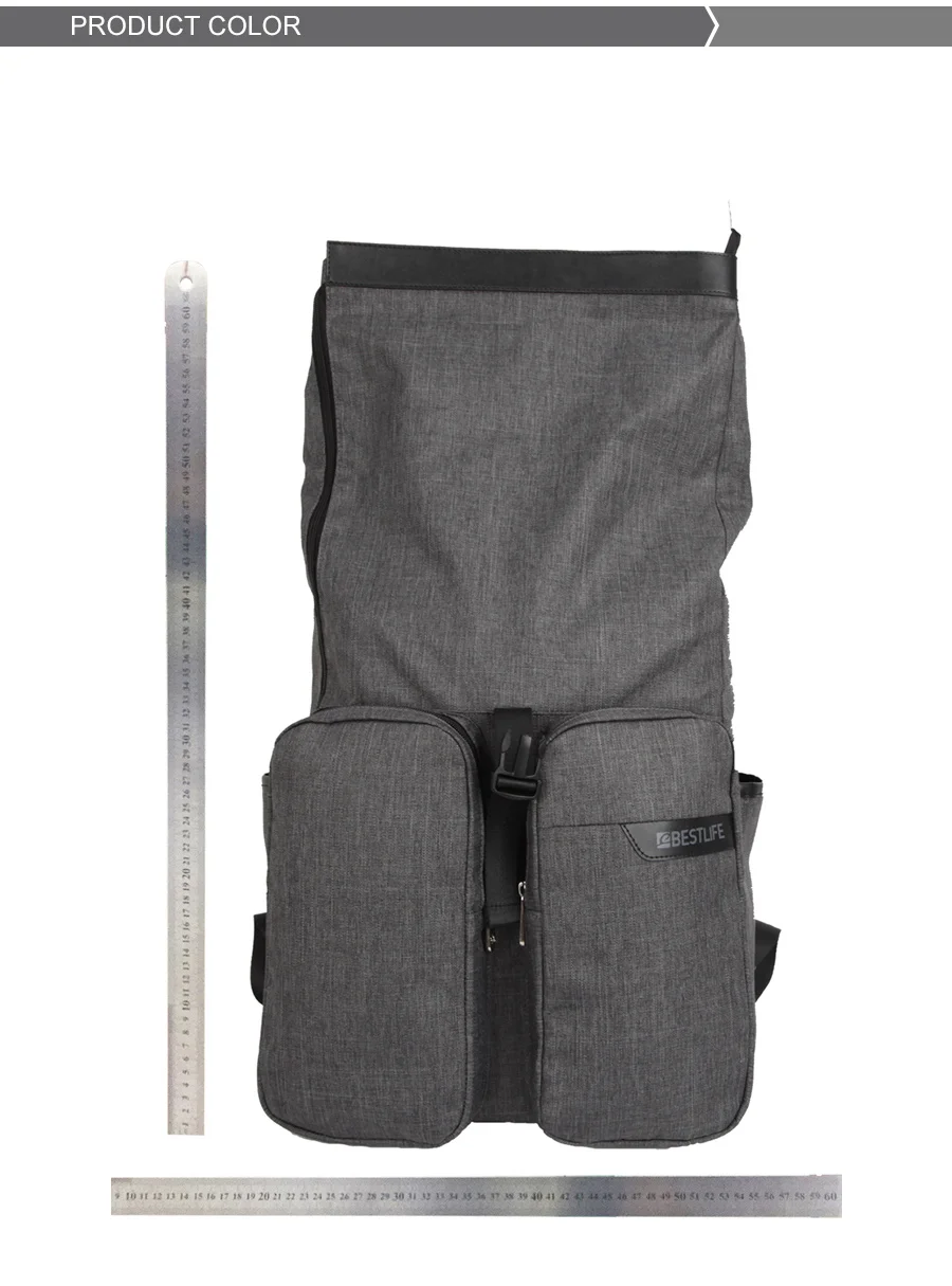 BESTLIFE холст рюкзак с двумя карманами откидная крышка путешествия Mochila рулон полиэстера Топ Rugzak для подростка повседневное