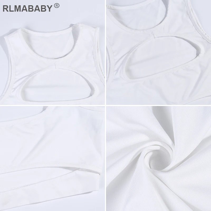 RLMABABY/сексуальный белый короткий топ для женщин Летний Пляжный без рукавов с