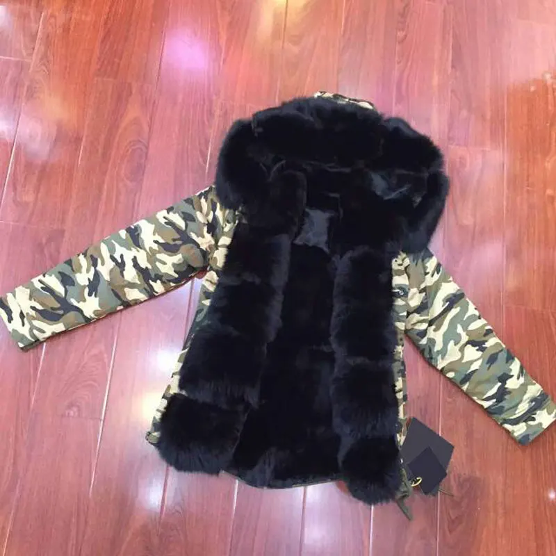 Камуфляжная зимняя куртка с подкладкой из искусственного меха Женская парка