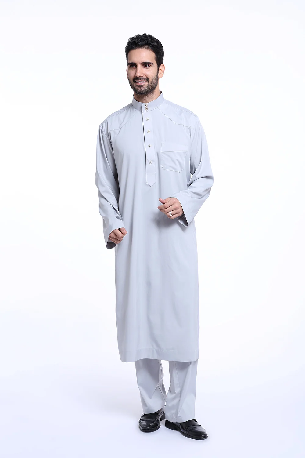 S-3XL High quality Muslim Islamic Clothing for men Arabia Jubba Thobe plus size dubai Men's Kaftan Abaya clothing 2 pcs set |