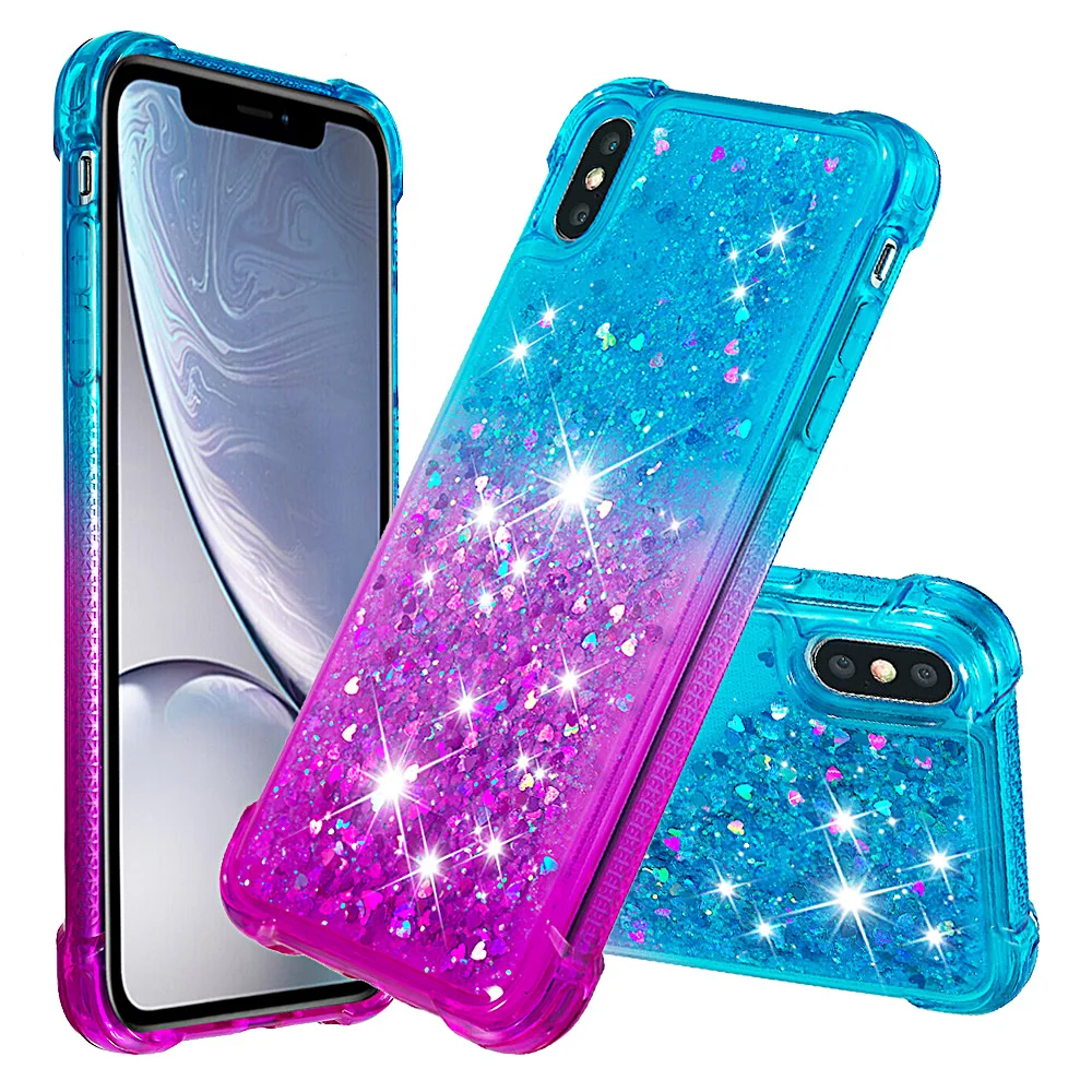 Роскошный блестящий противоударный Блестящий Футляр для iPhone X Xs Max XR 8 7 6 6S Plus