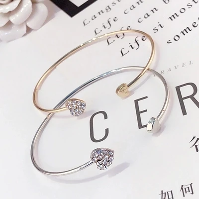 Женский браслет с сердцем золотистые/Серебристые браслеты | Украшения и