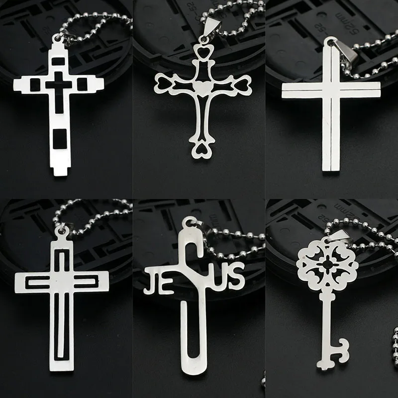 The New Men's Stainless Steel Key Lightning Cross Pendant Necklace Personality Fashion | Украшения и аксессуары