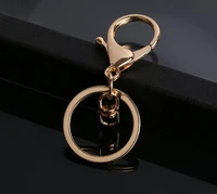 50pcs 30mm multiple colors key chains rings round golden silver plate hook lobster clasp keychain