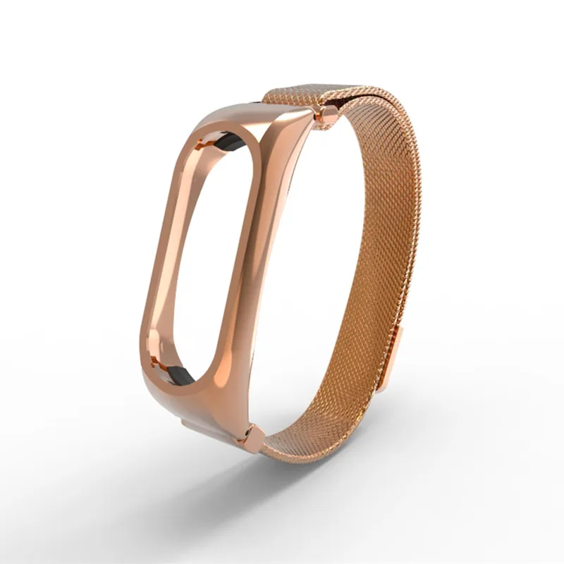 Металлический ремешок Mi Band 2 для смарт-браслета Xiaomi Ремешок на запястье Miband черный серебряный розовое золото.