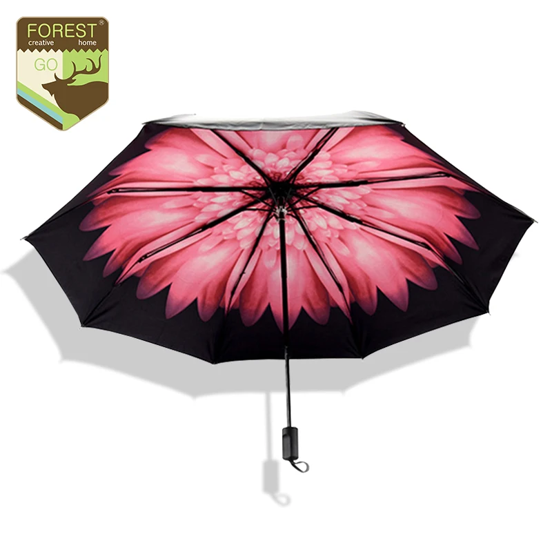 

Creative Red Flower Umbrella Rain Women Fashion Anti-uv Sun Protection Exquisite Folding Gift Umbrella Rain Gear Women Parasol