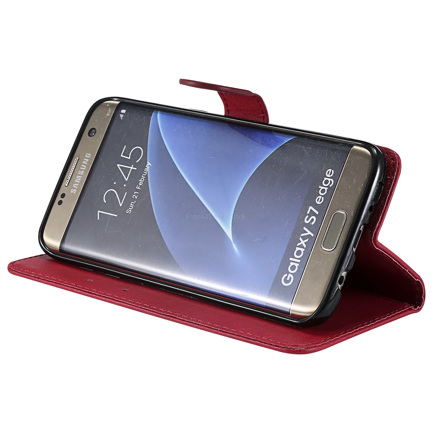Флип кейс для Samsung Galaxy S7 Edge SM G935F S7Edge чехол телефона кожаный S 7 G935 Одноцветный флип