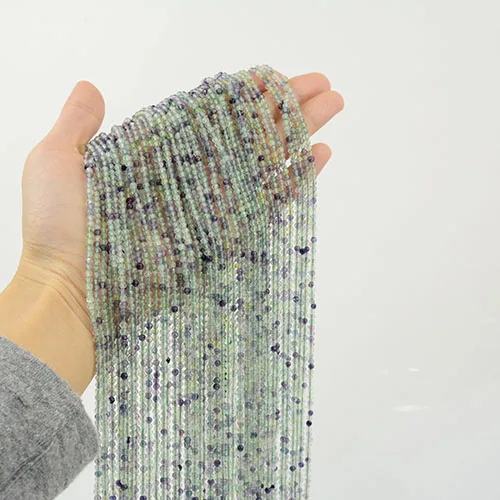 3mm Граненые круглые бусины из натурального флюорита 2 мм/3 мм/4 мм - Цвет: 3mm