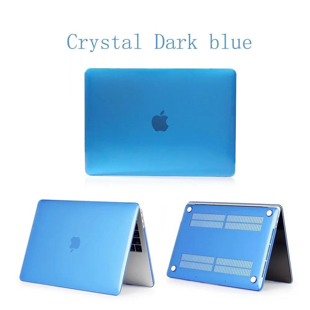 Crystal Dark blue Кристальный \ матовый чехол для APPle MacBook Air Pro retina 11 12 13 15 mac Book 15,4 13,3 дюймов с сенсорной панелью A1932 A1466 - Цвет: Crystal Dark blue