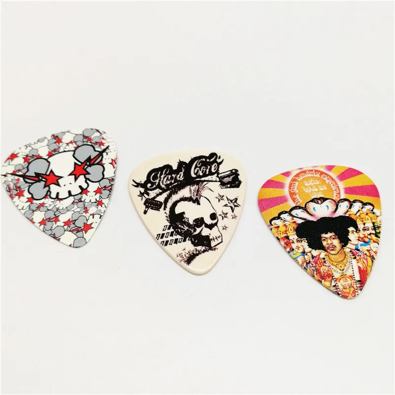 

OEM Custom Portable Plastic Guitar Picks Acoustic Bass Electric Ukulele Celluloid Mediator Guitar Plectrum Design Printing
