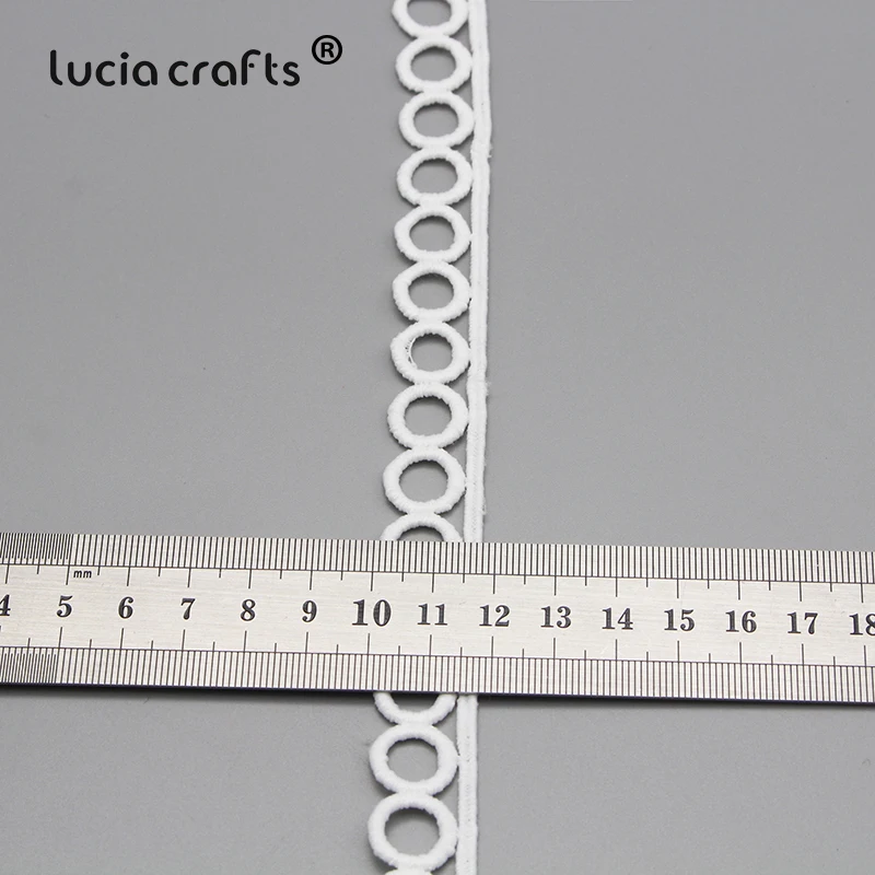 Lucia crafts 3 ярдов/партия белый круговой кружевной отделкой лента для самостоятельного пошива одежды Свадебная вечеринка Декор аксессуары материалы N0405