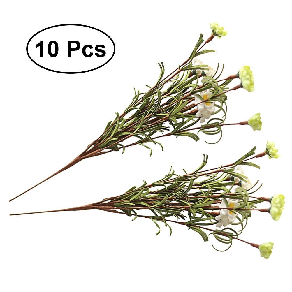 10 шт. Искусственные цветы Искусственный пластик имитация букет ромашек растение