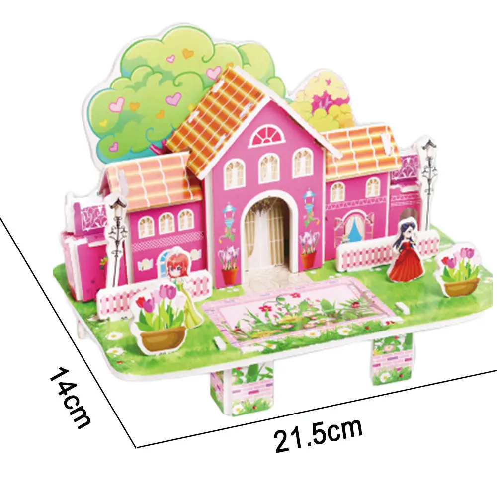 as picture 3D DIY пазл самолет модель мультфильм дом сборка игрушка из бумаги ребенок раннего обучения строительство шаблон подарок Детская палатка головоломка - Цвет: as picture