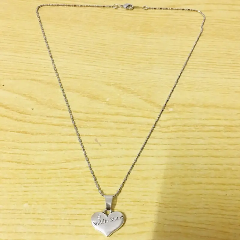 Ожерелье со стразами в форме сердца для сестры/сестры 2 шт. | Украшения и