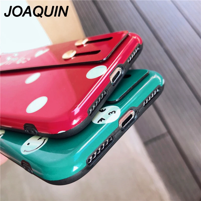 Fashion Wrist Strap Hand Care Phone Case For iphone X Cute Smile wave point 6 6S 7 8 Plus Cover Soft back fundas |