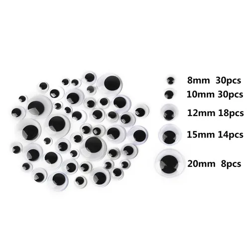 100pcs 5-20 мм смешанный размер подвижные глаза пластиковые вигглы Googly глаза самоклеющиеся используется для Аксессуары для игрушечной куклы DIY Дети Ремесло - Цвет: 100pcs