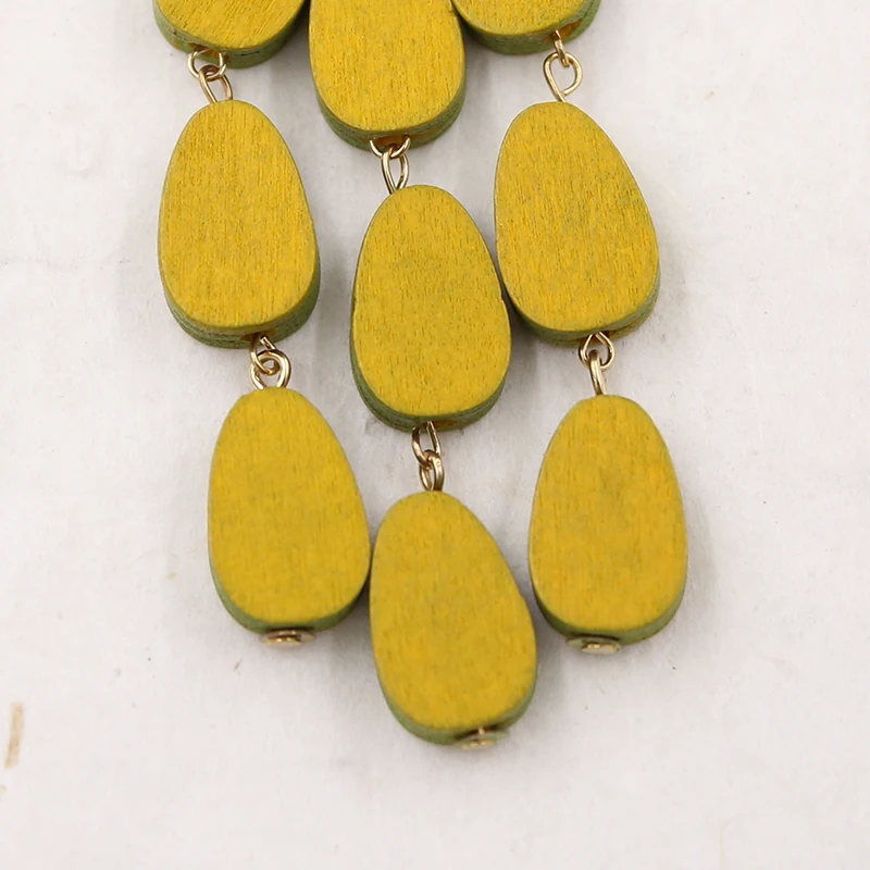 Handmade Wooden Earrings for Women Statement Long Earring Multi-colors Korean Wood Earing Boho Jewelry Pendientes Madera | Украшения и