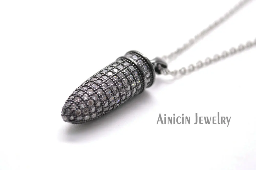 Подвеска с камнями в форме пули серебряная для мужчин и женщин 5 шт.|pendant jewelry|jewelry