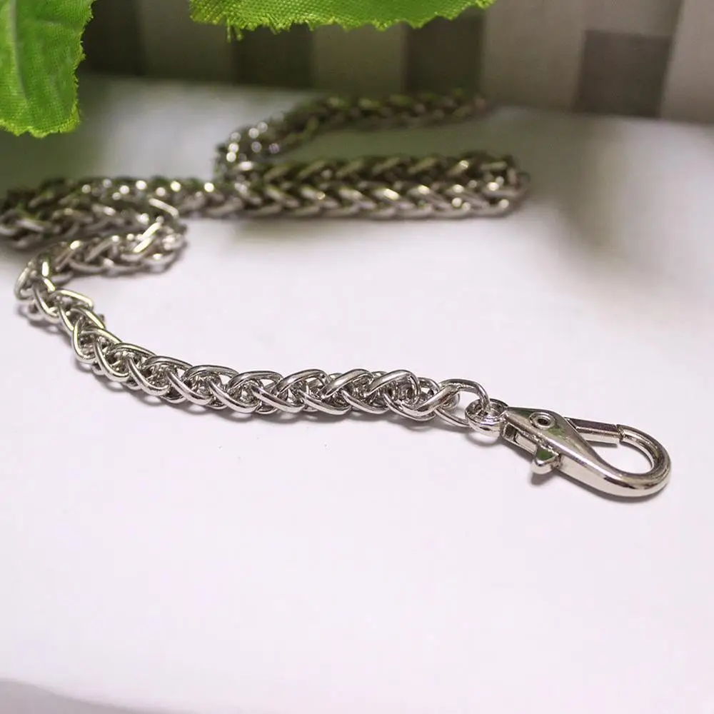 silver 100cm 120 см металлическая цепь для сумки через плечо Сумочка с пряжкой Ручка DIY цепь сумка ремень оборудование тканая железная цепь для сумок аксессуары - Цвет: silver 100cm