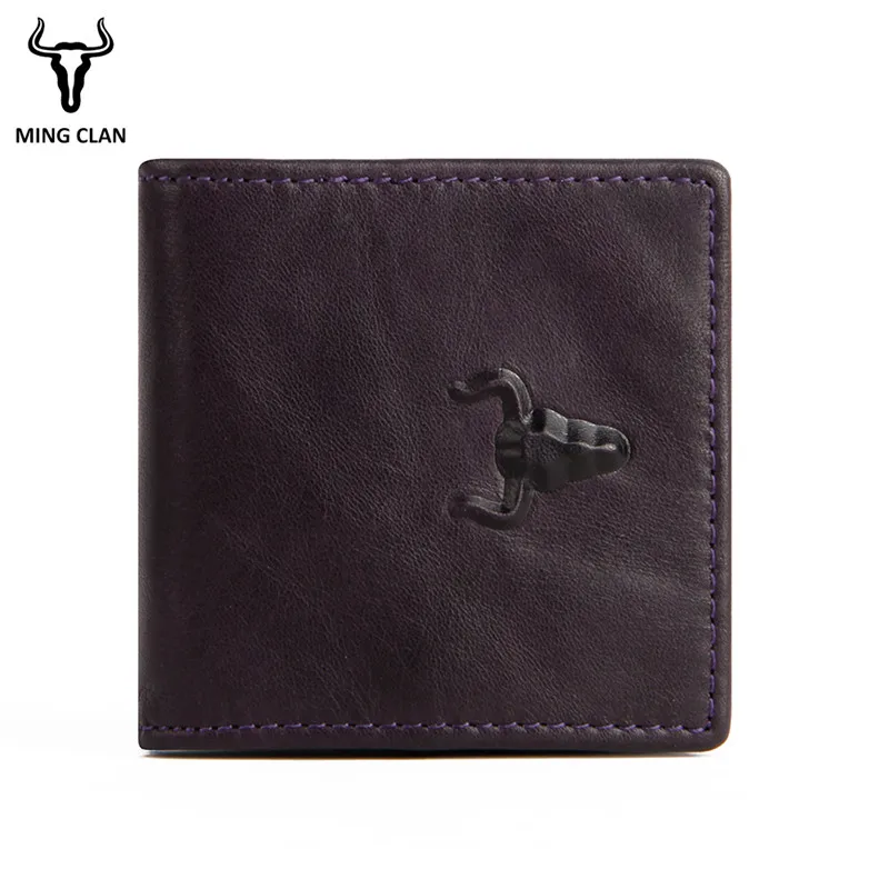 Purple Mingclan, натуральная кожа, гарантия, Ретро дизайн, мужские, женские кошельки для монет, кредитный держатель для карт, Ретро стиль, карман, мини, маленькие кошельки для монет - Цвет: Purple