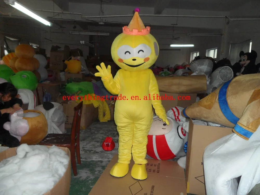 New arrival 2014 Cartoon Character Adult cute big mouth yellow doll Mascot Costume fancy dress party costume | Тематическая одежда