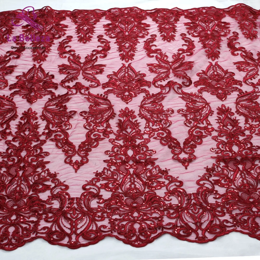 Белая кружевная ткань большие узоры вышивка на сетке вечернее/свадебное платье