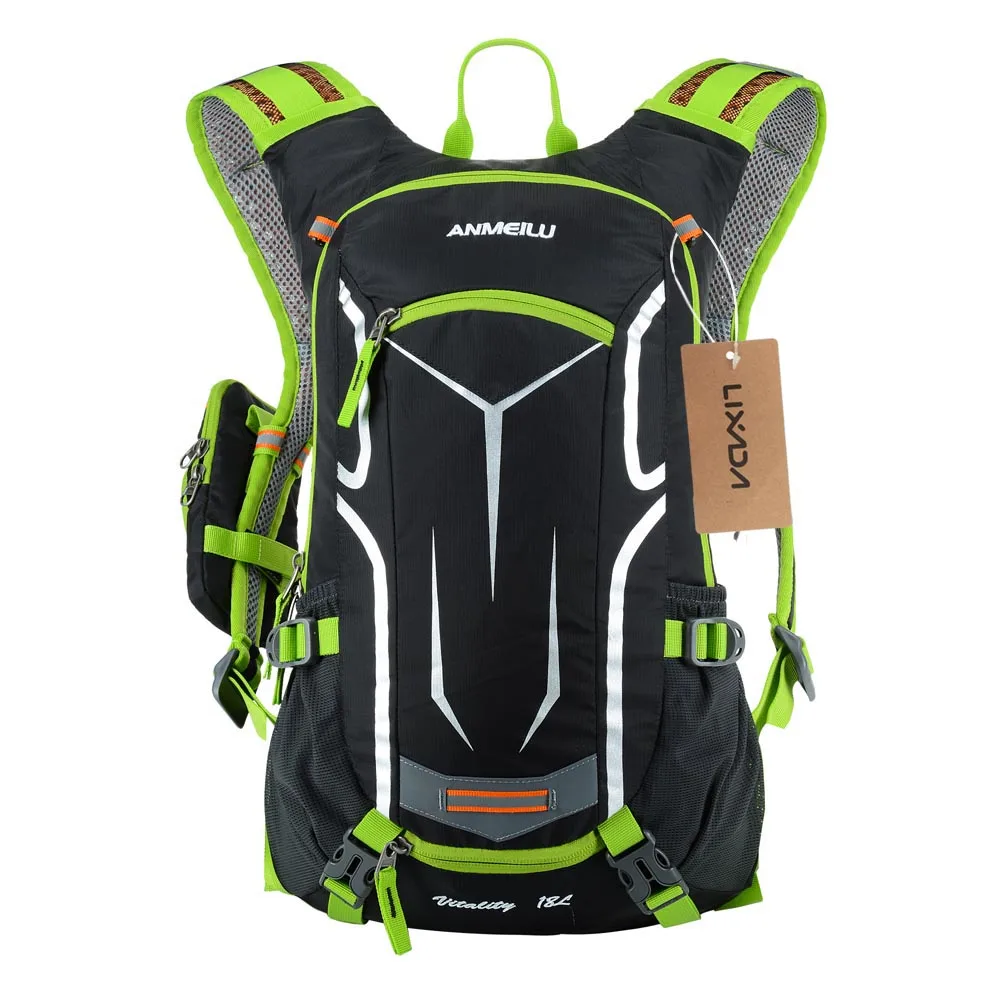 Green Lixada18L рюкзак водостойкий велосипедный наплечный Рюкзак Спортивная Сумка Ультралегкая гидратация спортивная сумка с дождевиком - Цвет: Green