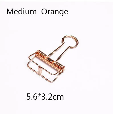 Medium Orange Милые цветные большие металлические скрепки Kawaii для студентов, канцелярские аксессуары, школьные принадлежности 6611 - Цвет: Medium Orange