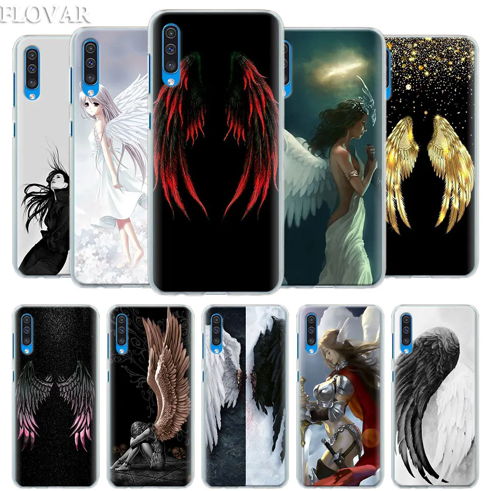 Крыло ангела для девочек чехол КРЫШКА ДЛЯ samsung Galaxy A30 A40 A50 A70 A6 A8 плюс A7 A9 M30 чехол для телефона Coque