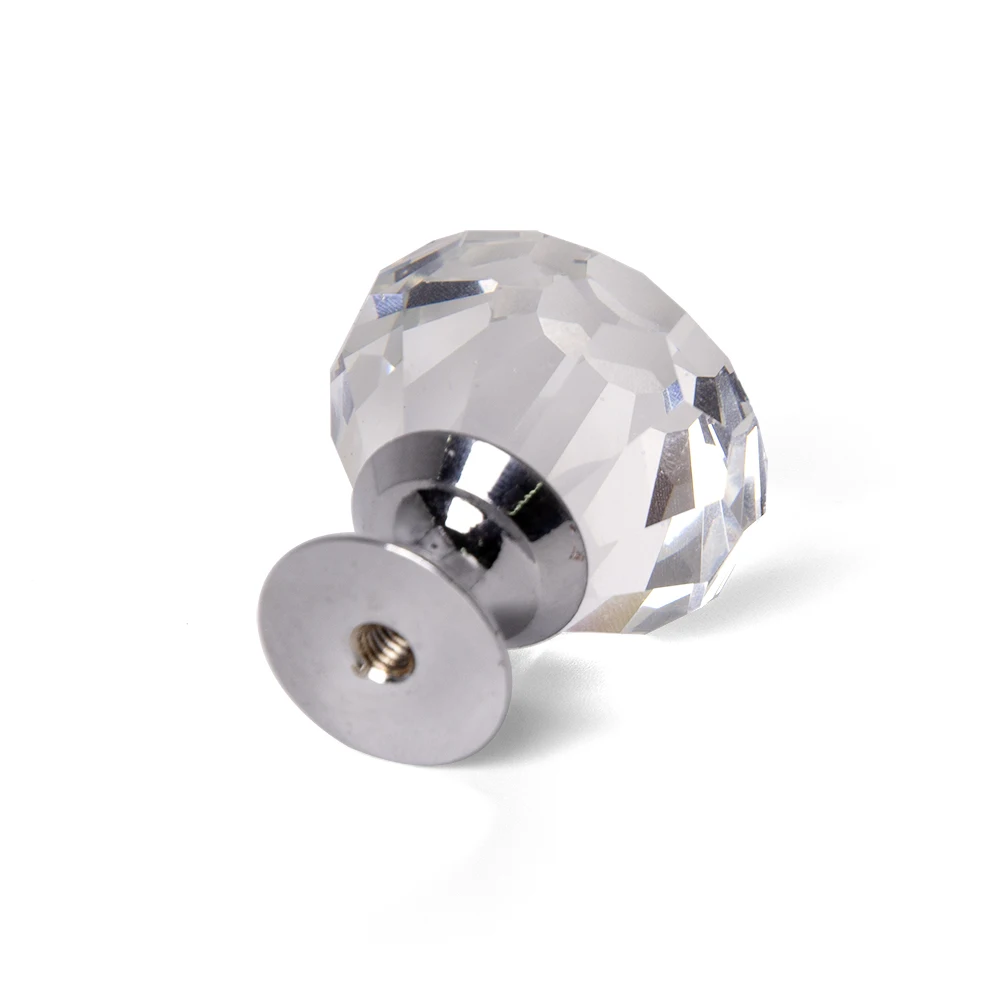 Clear 30mm/40mm 10pcs Diamond Shape Crystal Cabine Pulls Zinc Alloy for Cabinet Drawer Wardrobe Cupboard Door Handle | Обустройство