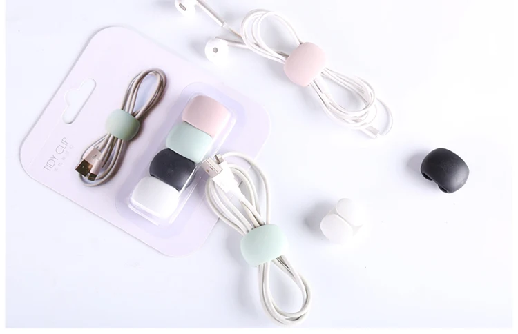 4 шт. устройство для сматывания кабеля простой круглый зажим USB зарядное устройство Настольный аккуратный органайзер для проводов шнур для настольного кабеля фиксированный