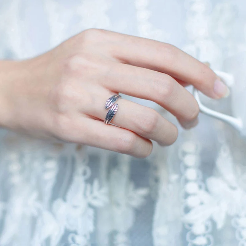 Женские серебряные кольца из тайского серебра 925 пробы регулируемые открытые в