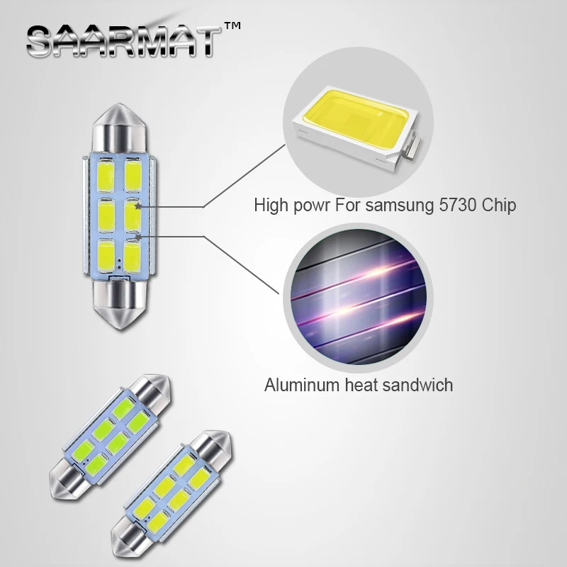 2 шт. светодиодные лампы для номерного знака 36 мм|36mm led bulb|led c5w canbus |
