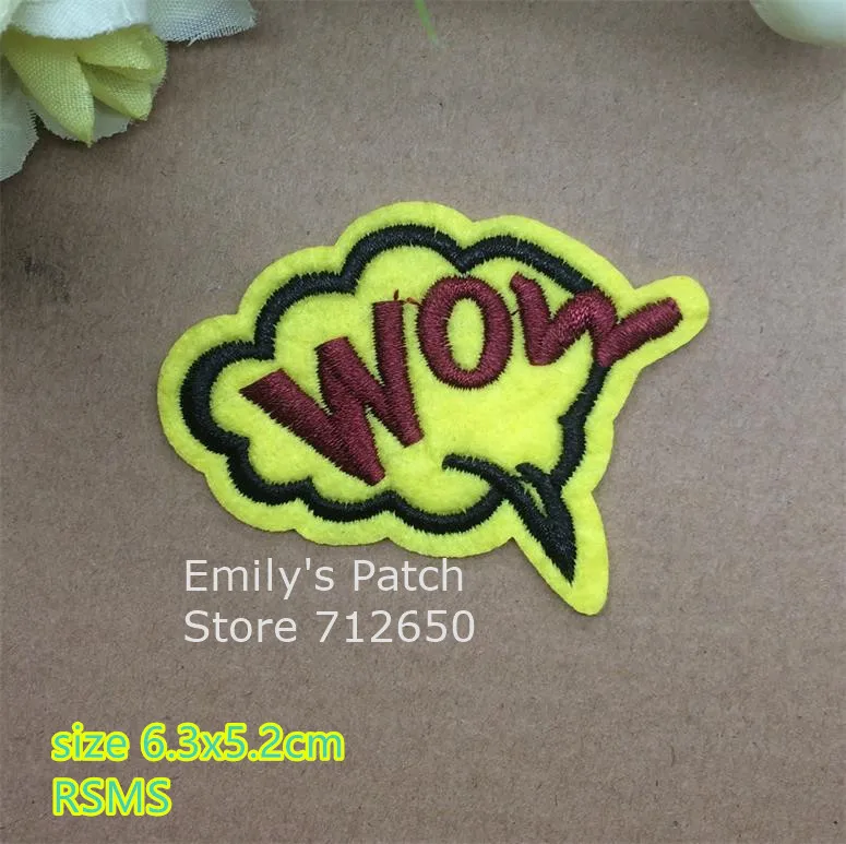 Новое поступление 10 шт bam pow WOW BANG вышитый патч с железной аппликацией одежда обувь головные уборы Вышивка патч значок «сделай сам» аксессуар