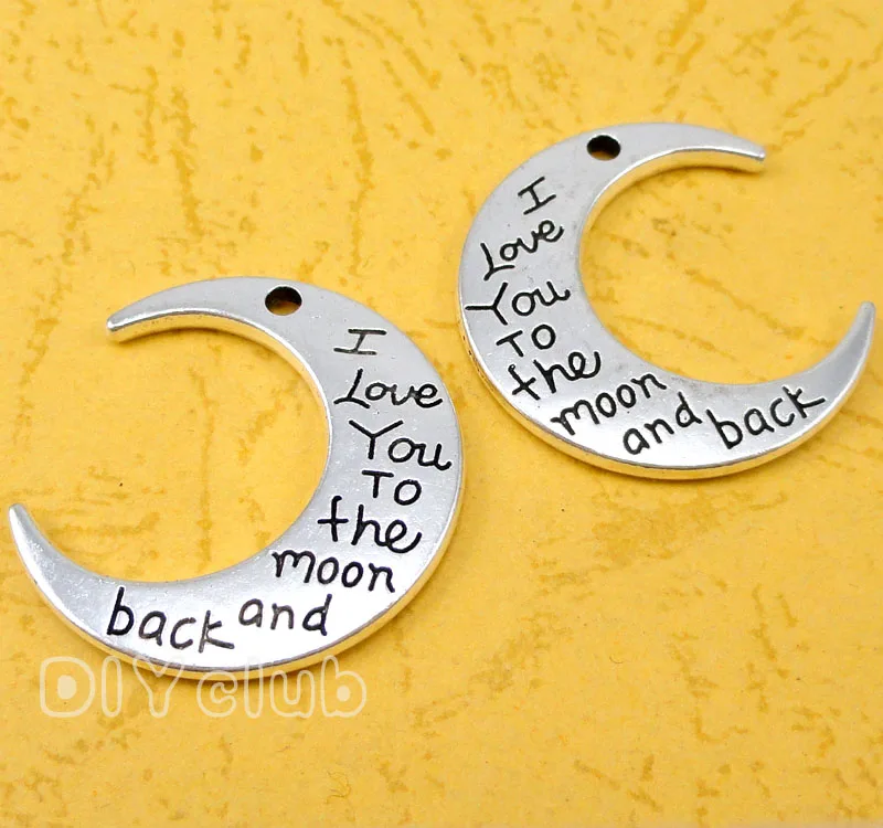 Подвески в виде Луны 20 шт. подвеска из античного серебра с надписью I Love You To The Moon And