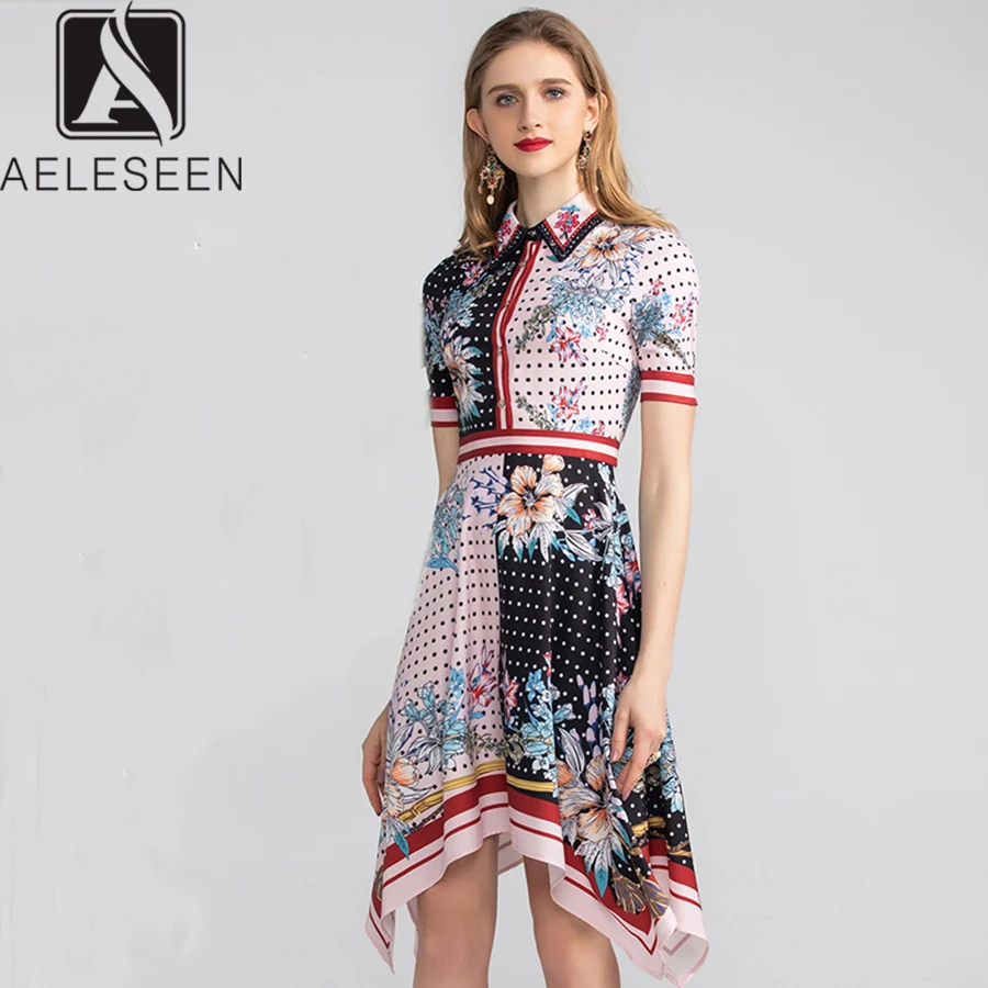 AELESEEN Роскошные модные женские туфли 2019 летнее платье отложным воротником