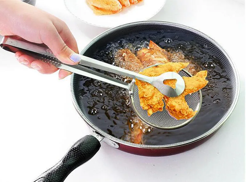 Многофункциональная фильтрующая ложка с зажимом пищевая кухня масло-Жарка салат фильтр bbq практичные жареные вещи помощник