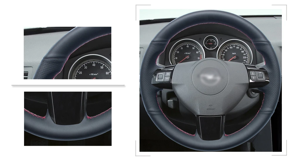 Черный PU искусственная кожа чехол на руль для Vauxhall Astra Signum Vectra(C) 2005-2009 Zaflra(B) 2005- Saturn Astra 2008