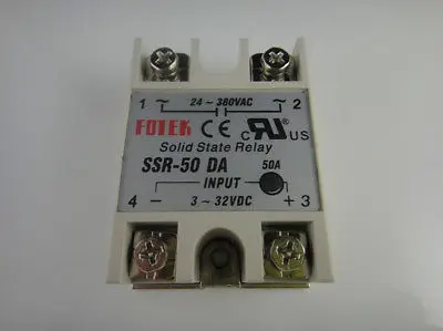 

Твердотельное реле SSR-50DA 50A /250V 3-32VDC 24-380VAC