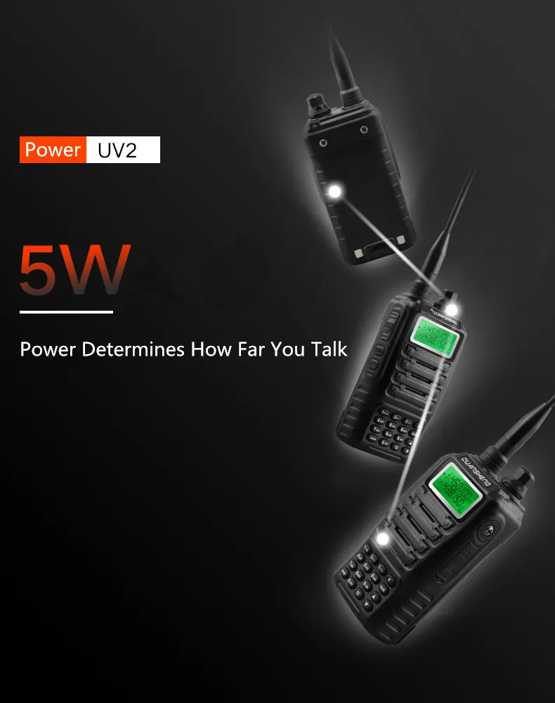 Высокое качество QUANSHENG TG-UV2 Ham Радио Двухдиапазонная 5 Вт QUANSHENG TG UV2 УКВ мощная рация с FCC CE сертификацией